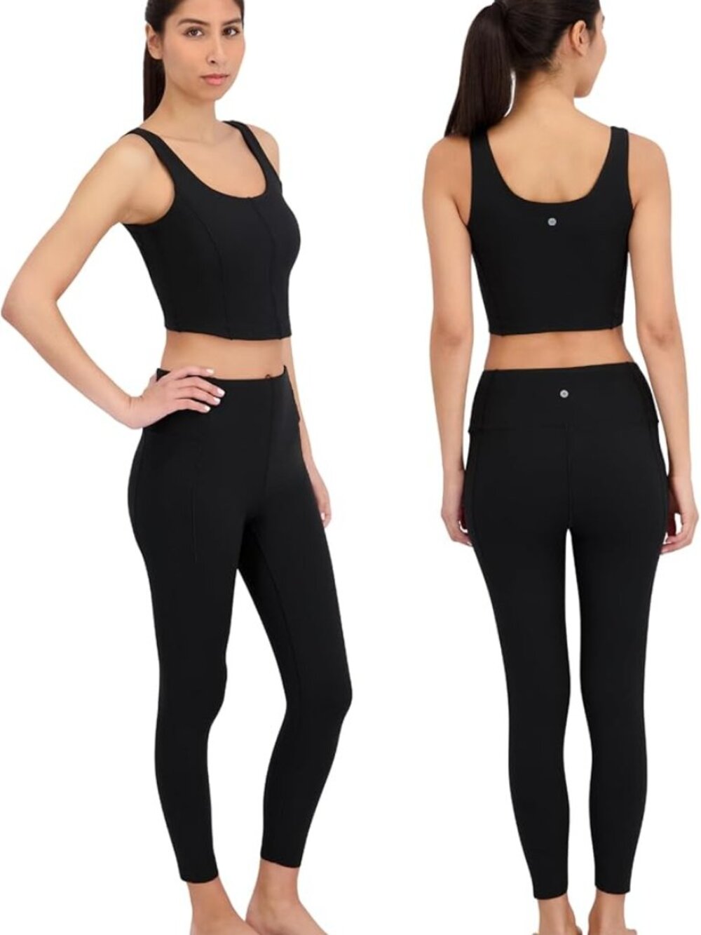 NWT Harmony & Balance Womens Yoga & Pilates Crop Workout Set Soft Mauve Grey XS